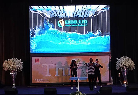 TREM CHURCH LED Screen from EXCEL LED In Nigeria. Size: 5×3meters. H3 Indoor Screen