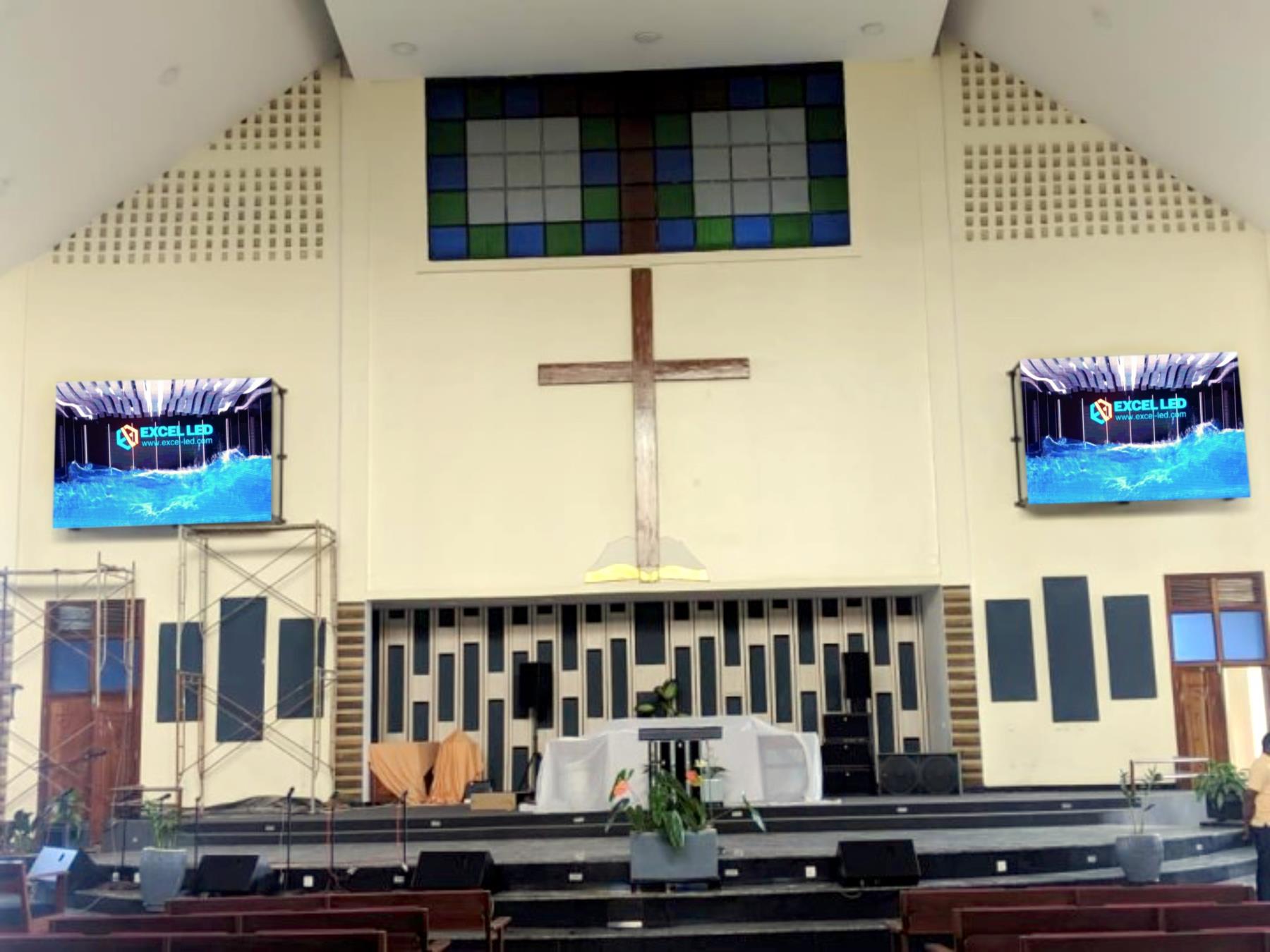 EXCEL LED H Series Church LED display Screen Installed For Englican church of Rwanda